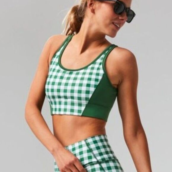 Tuckernuck Other - Tuckernuck Green and White Checkered Sports Bra